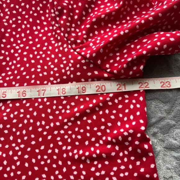 Kim Rogers Red White Polka Dotted Blouse Large - Picture 7 of 9